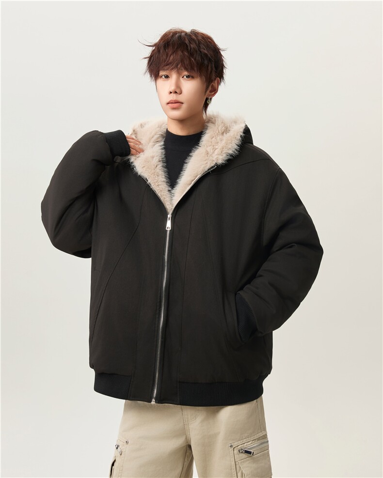 解构座山雕连帽棉服男女宽松解构毛高级毛领棉衣外套2317P118,男装棉衣,星座506-1