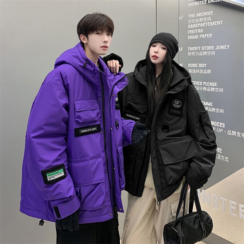 90绒冲锋羽绒服D5164-TP230328连帽情侣潮牌外套男女，男装羽绒服，电商A102