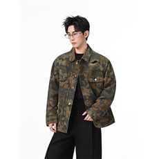 水洗牛仔外套男款春季美式痞帅上衣服宽松休闲工装夹克JK1318-P80，男装工装外套，星座1103-3