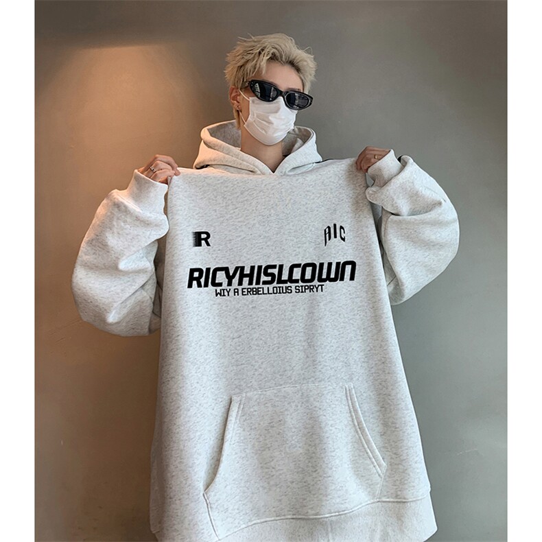 抖音得物供货提供视频秋冬重磅美式宽松织带连帽卫衣0405,男装卫衣,电商A486