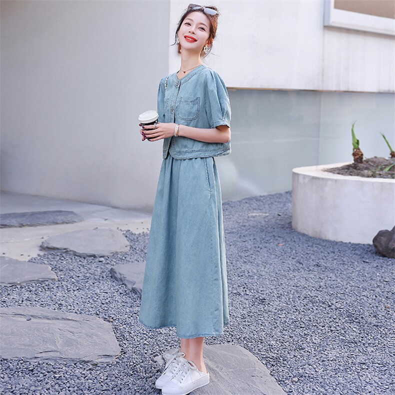 2023夏季新款女装两件套韩版时尚气质显瘦套裙大量现货,女装套装/套裙,慧尚依恋