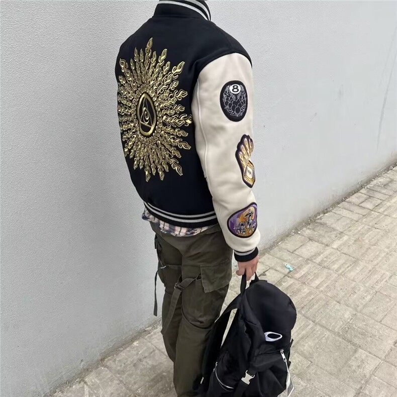 JK180-P39流行日系潮流翻领刺绣棒球服外套春季新款复古情侣,女装短外套,电商B323A