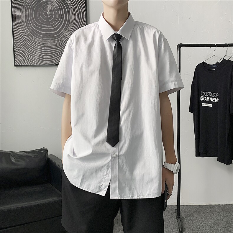 5XL大码DK制服男JK短袖正装衬衫男工作服情侣装白衬衣D246-1-CS10,男装T恤,电商A426-1(原A430-1)