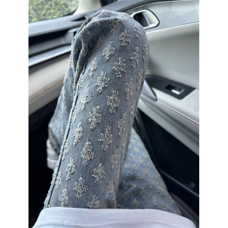 【有货】KZT63CC-特P45 提花满印牛仔裤子男女同款裤子图片
