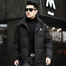 主推90%白鸭绒中年羽绒服外套男士立领青年面包服羽绒服外套大衣，男装羽绒服，钱塘723
