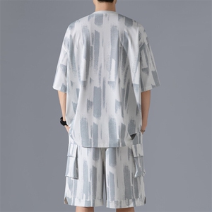 2025 夏季新款 无影墙大码冰丝刺绣短袖套装M-5X HQ25580-P75图片