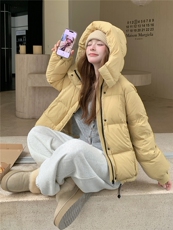 现货新款东大门加厚保暖羽绒服百搭连帽面包服女装外套，女装羽绒服，网红馆