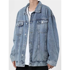 牛仔外套男宽松上衣服痞帅潮流春秋季休闲百搭工装夹克GA8824P56，男装工装外套，星座1013-5