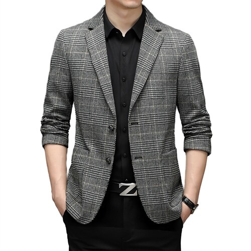 2023秋季男装商务休闲西服中年单西外套男时尚上衣HM8312-P220，男装西服，电商B212（原钱塘6029）