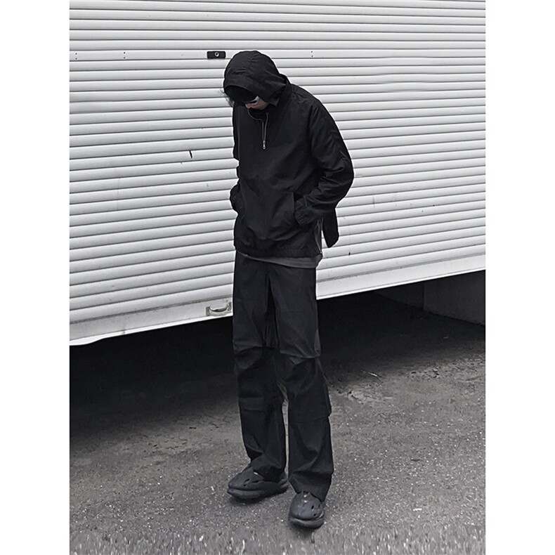 B221美式ins街头hiphop刺绣宽松褶皱休闲裤子LK23123-P60控78,男装休闲裤,电商B221