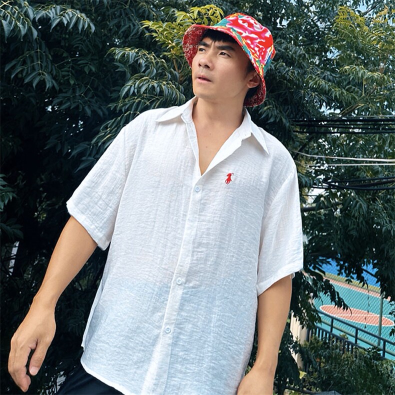 DC02男士短袖棉麻亚麻衬衫透气舒适面料凉爽透气衬衣慵懒风学院风,男装T恤,星座115A-2
