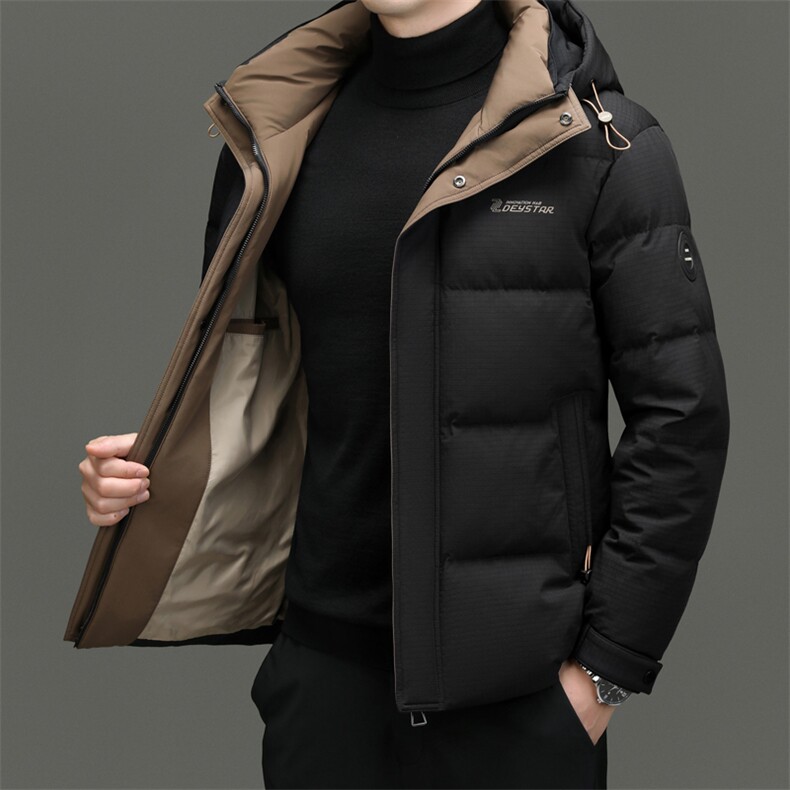 DF23930钱塘2020-2商务简约冬季厚款连帽中年男士羽绒服P285,男装羽绒服,钱塘207-2