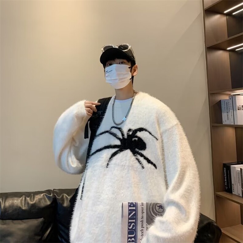 美式街头设计感圆领毛衣男慵懒风休闲针织衫M3268P55,男装针织衫/毛衣,星座1116-2
