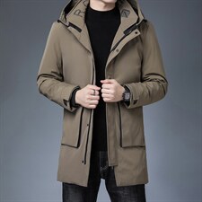 中年白鸭绒羽绒服男中长款中年爸爸加厚冬装外套SFT91998-P290图片