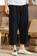 2021夏季新款男装原创中国风棉麻休闲裤亚麻七分裤模图，男装休闲裤，电商B277(原6028)