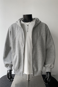 500克重磅拉链连帽卫衣硬挺加绒奥粒绒套头外套男 RH5325JR-P68图片