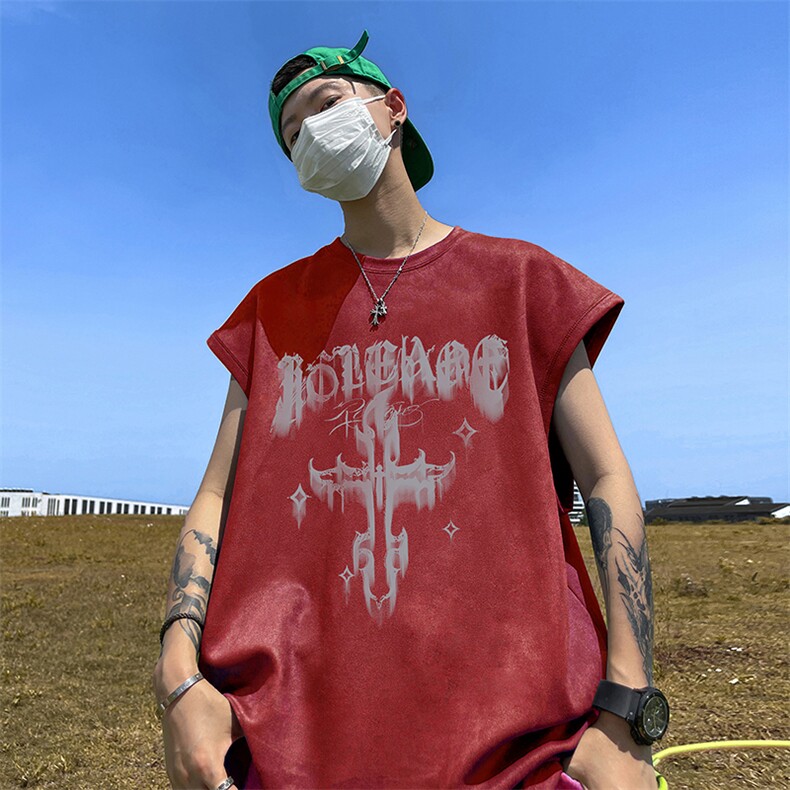 量大优供视频得物直播品220克夏季麂皮绒背心无袖T恤BJ152,男装T恤,电商A486