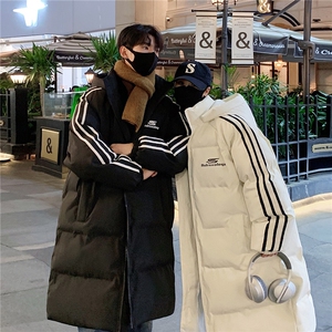 主推 过膝棉衣 织带三条杠长款加厚情侣羽棉服 外套男 G1076 P168图片