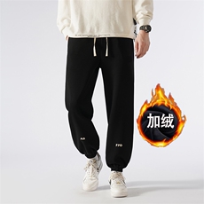 420g华棉复合奥利绒加绒刺绣束脚卫裤K824特P49，男装休闲裤，电商A309