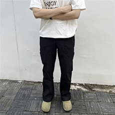 W9272-P45网图现货美式狼灰战术裤打褶直筒微喇西裤工装冲锋裤，男装西裤，星座1608-2