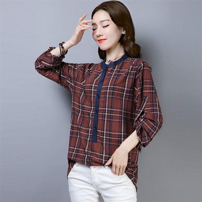 衬衫百搭格子修身显瘦2021年春季新款潮流,女装衬衫,小林双子