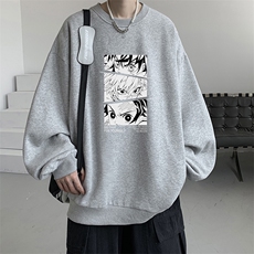 秋季圆领卫衣男大码韩版宽松长袖外套S6176-P28加绒款P33，男装卫衣，电商A040
