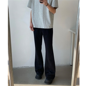 主推 基础美式运动风休闲裤慵懒风微喇百搭长裤子男KH130 特P45图片