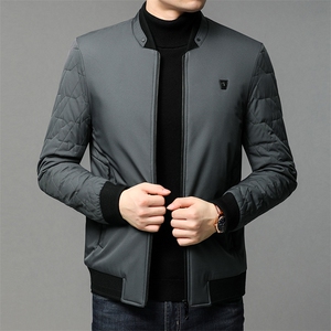 冬季新款中年男士商务休闲棉服立领保暖加厚爸爸装棉衣外套上衣图片