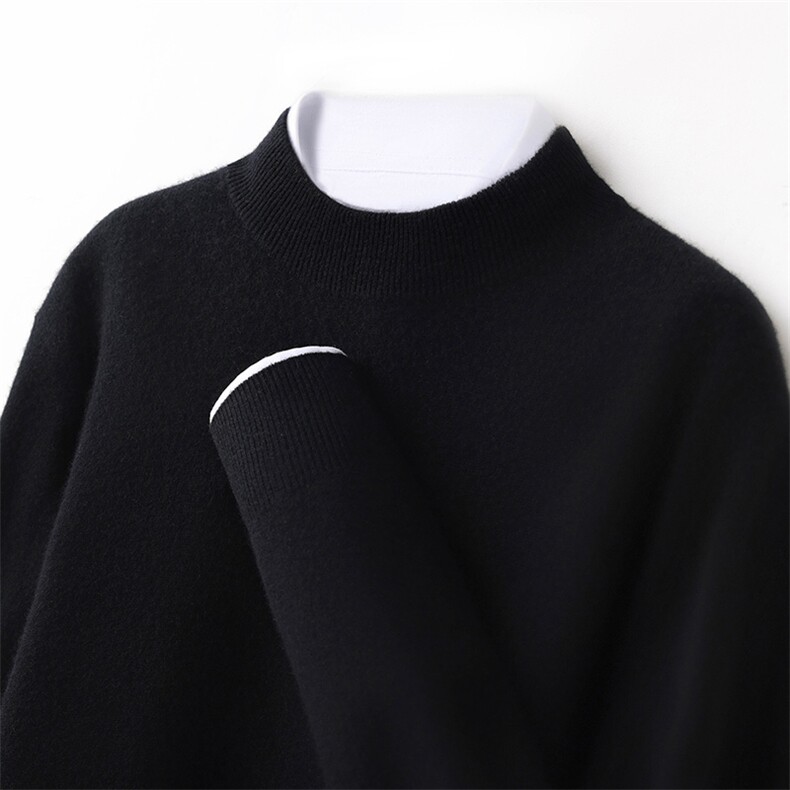 人手一打~穿搭神器男士半高领羊绒衫打底休闲毛衣宽松套头针织衫，男装羊绒套衫，兴泰羊绒