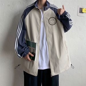秋冬韩版潮流宽松学生夹克男立领港风外套潮男 JK6101  P55控68图片