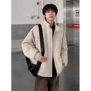 哈灵顿立领棉服男冬季宽松美式复古男生飞行棉衣外套 MY082图片