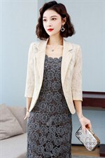 蕾丝小西装女短外套2024夏季新款韩版百搭披肩外搭配裙子上衣西服，女装蕾丝衫/雪纺衫，婵米儿