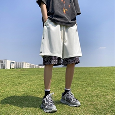 250g重磅刺绣排扣假两件短裤大码休闲五分裤FSDK05P38严控58，男装牛仔裤，电商B219B
