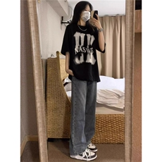 T0620-P25男女同款美式字母纯棉印花短袖潮情侣上衣，男装T恤，星座617A-2