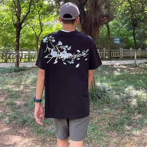 万针全刺绣解构设计260克重磅双纱纯棉高品质美式高街短袖T恤特35图片