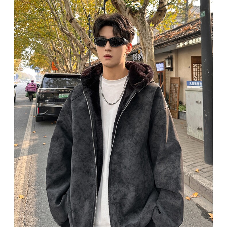 秋冬pu皮毛一体休闲百搭时尚潮男外套A071-5020-P98,男装皮衣,电商A071