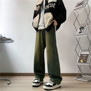 美式高街牛仔裤男韩版潮个性2023冬季新款ins直筒长裤RK1297-P43图片