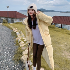 新款50绒长款黄色带毛领羽绒服2C309-3333P265K268，女装羽绒服，2C309