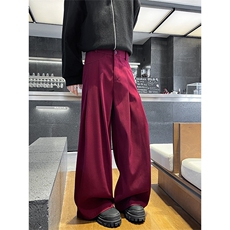 高品质西装裤男高级感痞帅宽松韩版西裤弯刀裤松紧带休闲裤子P50，男装休闲裤，电商B319
