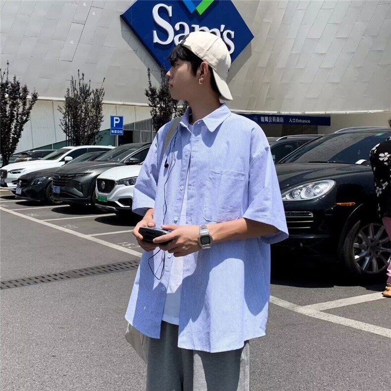2025夏季薄款休闲短袖衬衫衬衣CC822,男装T恤,星座1108