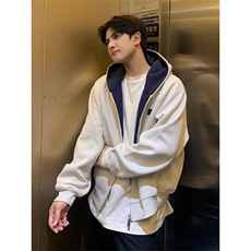[[004]开衫连帽卫衣男刺绣短款外套痞帅棒球服A079-WY04-P52，女装短外套，电商A079