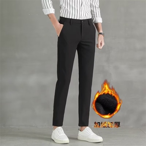 男裤春秋季西裤男九分裤子修身西装直筒抗皱休闲长裤加绒 KK10图片
