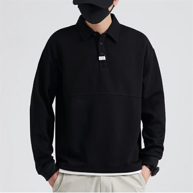 1506-1/WC00821/P25假两件长袖polo衫男新款高级感翻领帅气潮卫衣,男装卫衣,星座1506-1