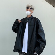 美式街头潮牌复古做旧脏脏PU皮衣夹克男扎染设计外套JK939-P85，男装夹克，星座1001-1