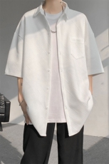 短袖衬衫男夏季新款港风上衣宽松提花大码衬衣CS006-P36，男装衬衫，星座214-3