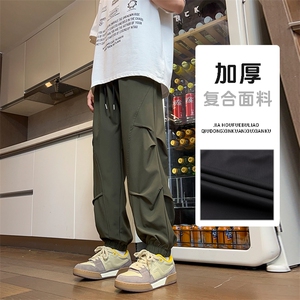 新复合面料夏季港风冰丝裤设计小众百搭冰丝防水休闲裤K5000 P40图片