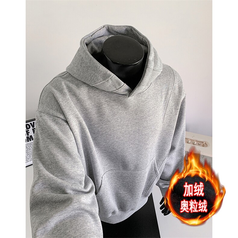拼接重磅500克加绒奥粒绒连帽卫衣硬挺宽套头外套 RH5306JR-P62图片