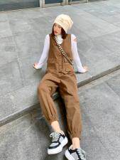 2021秋冬新款韩版时尚休闲背带长裤，其它，星女郎