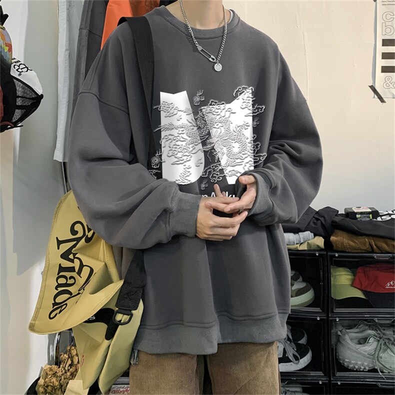 特P25控48秋冬新款男士圆领卫衣宽松休闲日常百搭上衣WQ2430,男装卫衣,电商B370