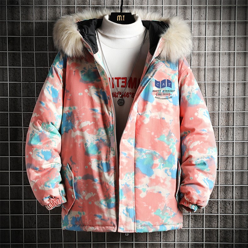 MC49014-P135日系潮衣男大码派克服男工装服外套袄网格,男装棉衣,电商A040A